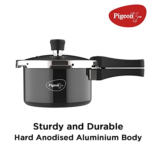 Pigeon Aluminium Hard Anodised Pressure Cooker Outer Lid with Induction Base (Black, 1.5 L) - Image 4