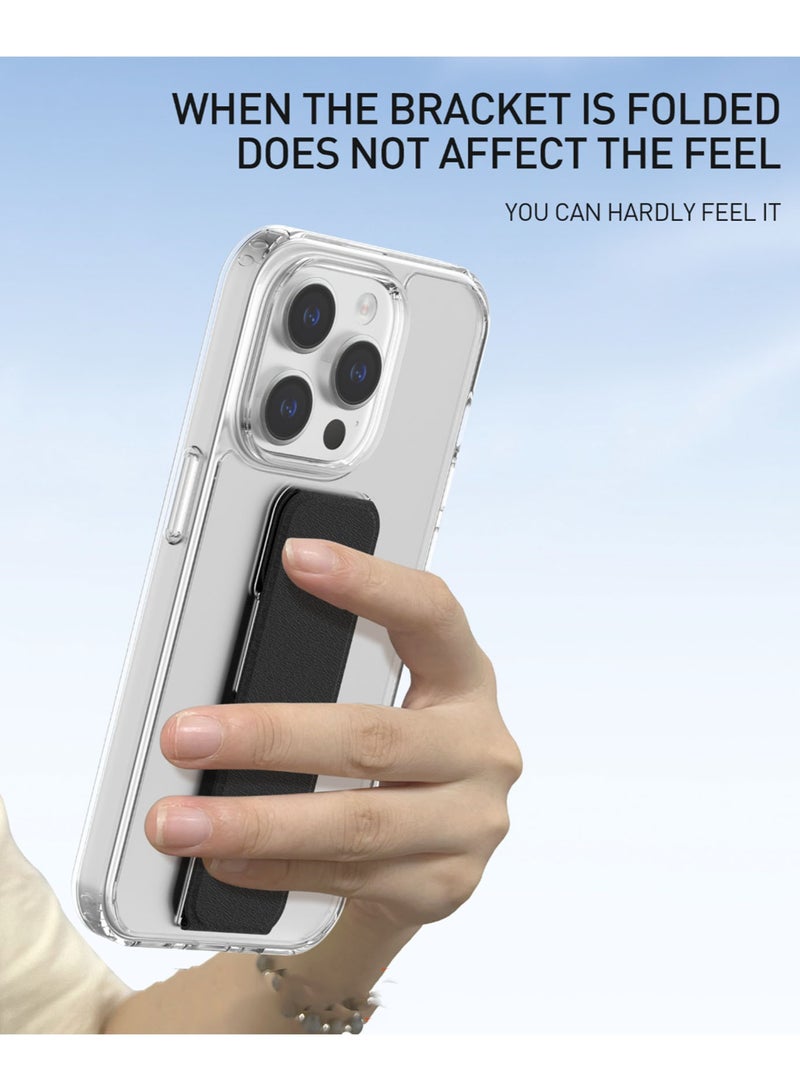 Clear Flexible Mobile Phone Case Mobile Phone Protective Cover with Bracket Magnetic Adsorption Wireless Charging Anti-scratch and Shock-proof Suitable for iPhone 15 Pro Max