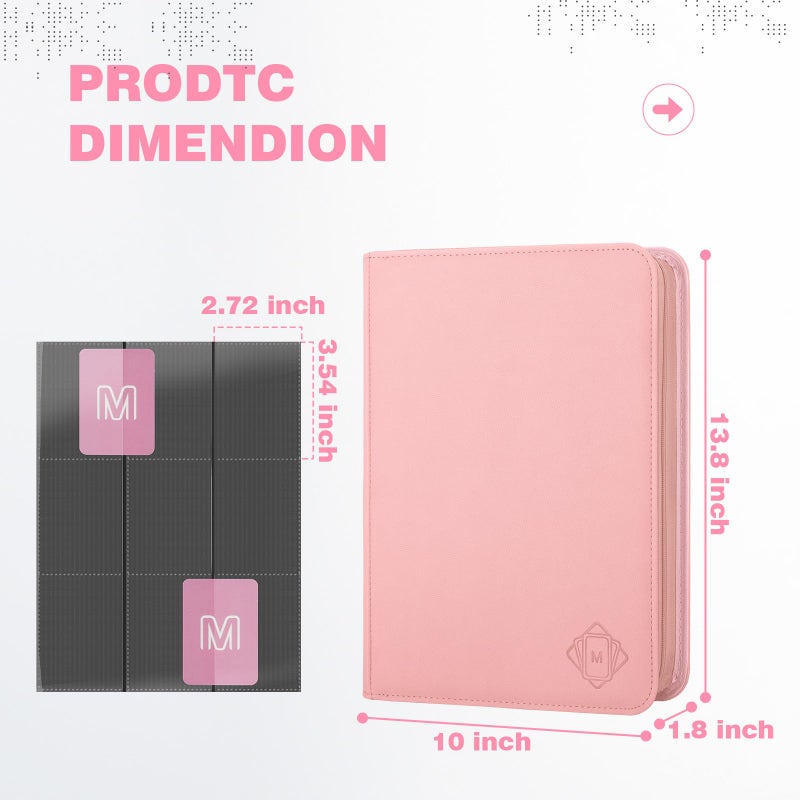 MOSLA Trading Card Binder with 9 Side Loading Pocket Card Album Hold Up to 540 Cards PU Card Collection Binder, Collectible Albums Card Folder for MTG, TCG, Sports Cardsï¼ˆ9-Pinkï¼‰ - Image 5