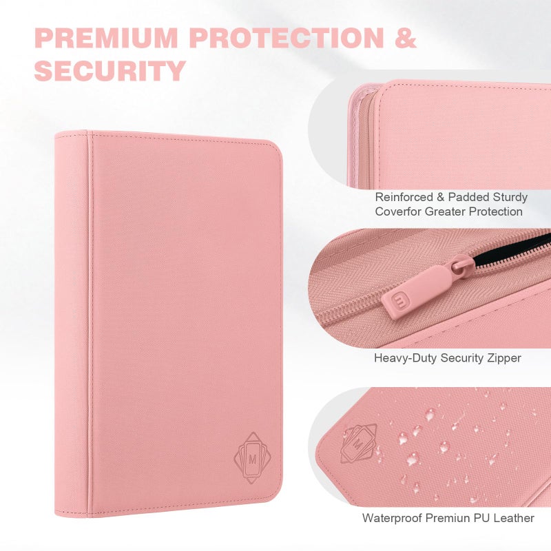 MOSLA Trading Card Binder with 9 Side Loading Pocket Card Album Hold Up to 540 Cards PU Card Collection Binder, Collectible Albums Card Folder for MTG, TCG, Sports Cardsï¼ˆ9-Pinkï¼‰ - Image 4