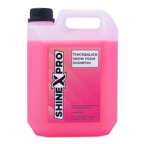 ShineXPro 5L SuperThick Car Wash Shampoo Concentrate - pH Neutral, Thick Suds - Thick&Slick Snow Car Foam Shampoo That Works With Both Bucket Wash And Foam Cannon (5 L) - Image 1
