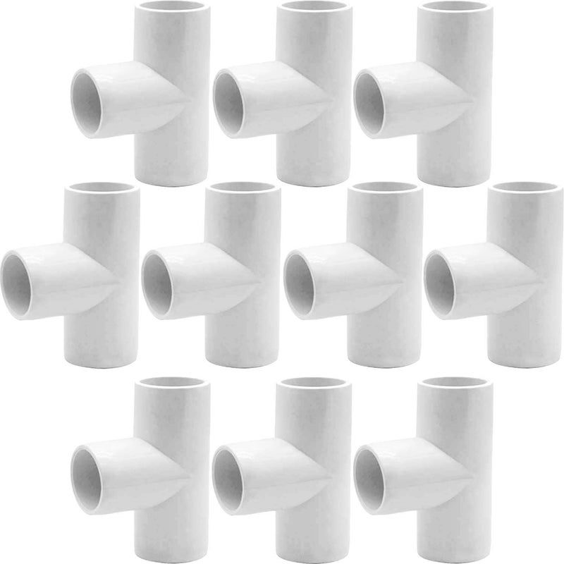 YSIL PVC Fittings Elbow Furniture Grade Connector Tee 3 Way 34 Inch 10Pcs for DIY PVC Structure and FrameFits 34 Sch 40 PVC Pipes - Image 2