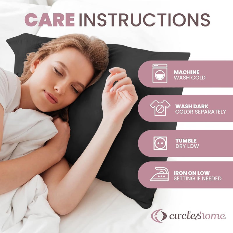 CirclesHome Pillow Protectors 2 Pack King Zippered - 100% Cotton Breathable Pillowcases - Protects Pillows from Dirt  Dust and Debris (King - Set of 2-20x36) - Image 5