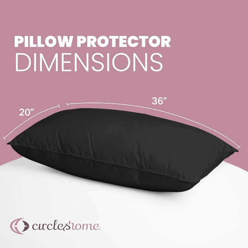 CirclesHome Pillow Protectors 2 Pack King Zippered - 100% Cotton Breathable Pillowcases - Protects Pillows from Dirt  Dust and Debris (King - Set of 2-20x36) - Image 4