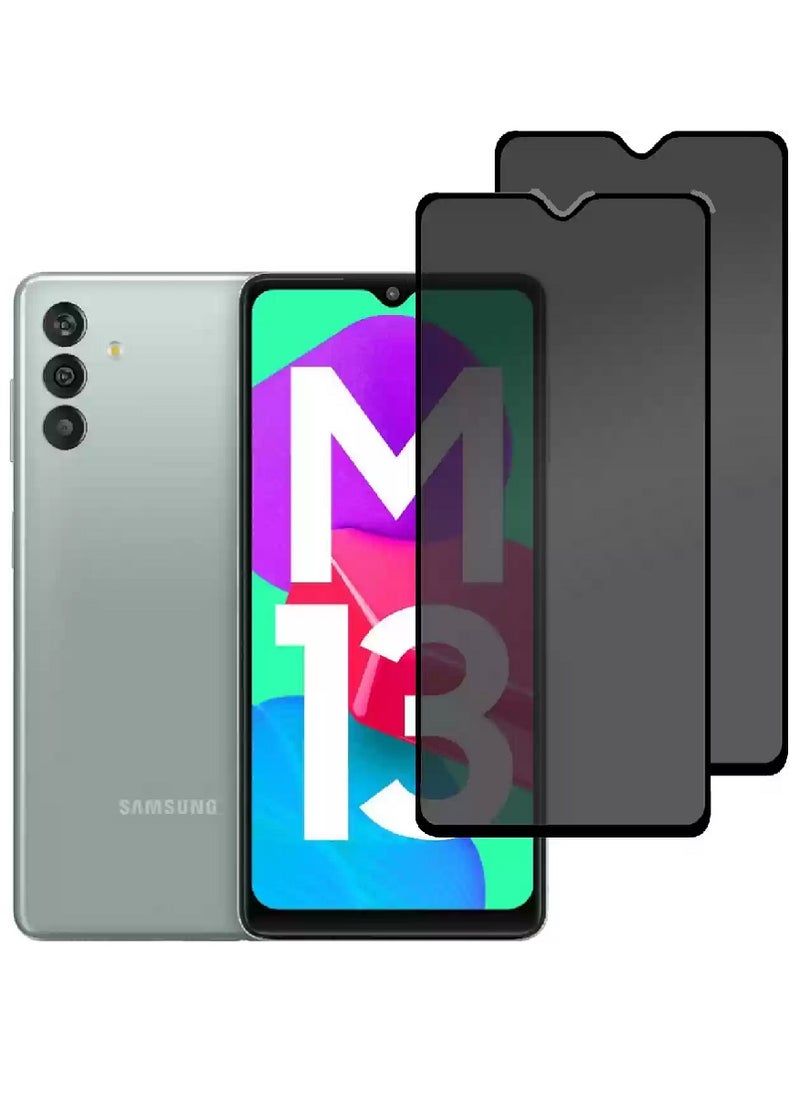 Super 2 Pieces Tempered Glass Screen Protector Anti-Spy Privacy Designed For Samsung Galaxy M13 Full Screen Coverage And Bubble Free - Image 1