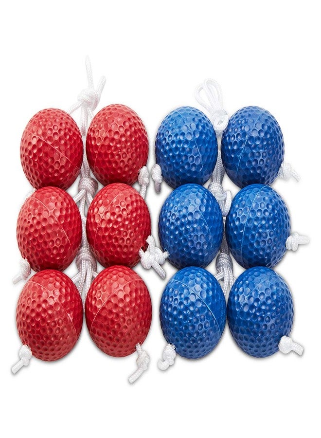 ApudArmis Ladder Bolas Balls, 6 Pack Real Golf Tossing Ball Replacement for Ladder Toss Game - Outdoor Lawn Yard Beach Game for Teens Adults Family (3 Red + 3 Blue) - Image 1