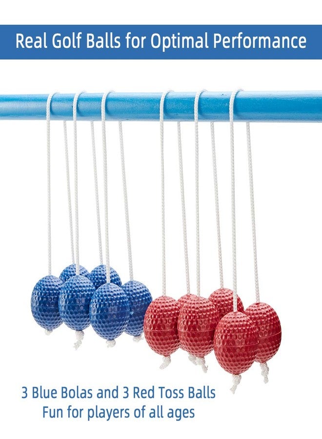 ApudArmis Ladder Bolas Balls, 6 Pack Real Golf Tossing Ball Replacement for Ladder Toss Game - Outdoor Lawn Yard Beach Game for Teens Adults Family (3 Red + 3 Blue) - Image 2