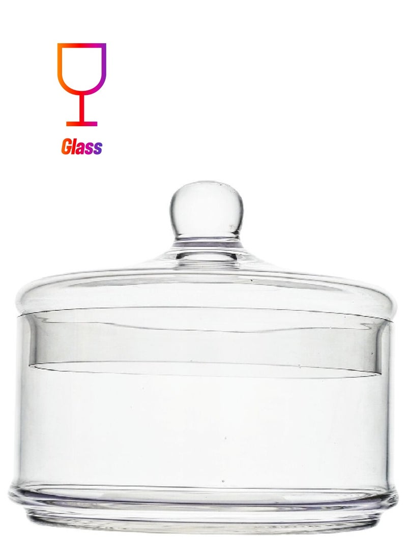 Elegant and Sturdy Glass Candy Jar with Lid Clear 16.5 x 18 cm Y115-003-1L