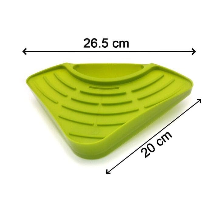 ATEVON Triangular Sink Organizer - Multi-Purpose Corner Storage Rack for Kitchen Sponge, Scrubber & Soap Holder - Image 4