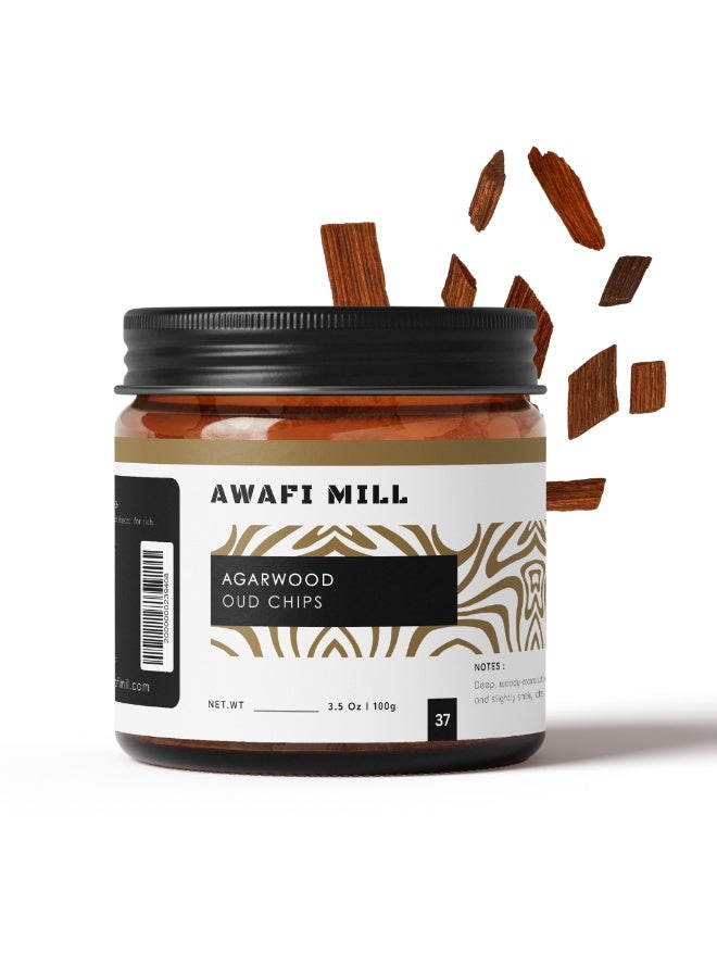 أباميك رقائق عود (خشب العود) من أوافي ميل 100 غرام (3.5 أونصة) | خشب البخور أكيلاريا/جيرينوبس لمباخر الفحم والبخور - Image 1