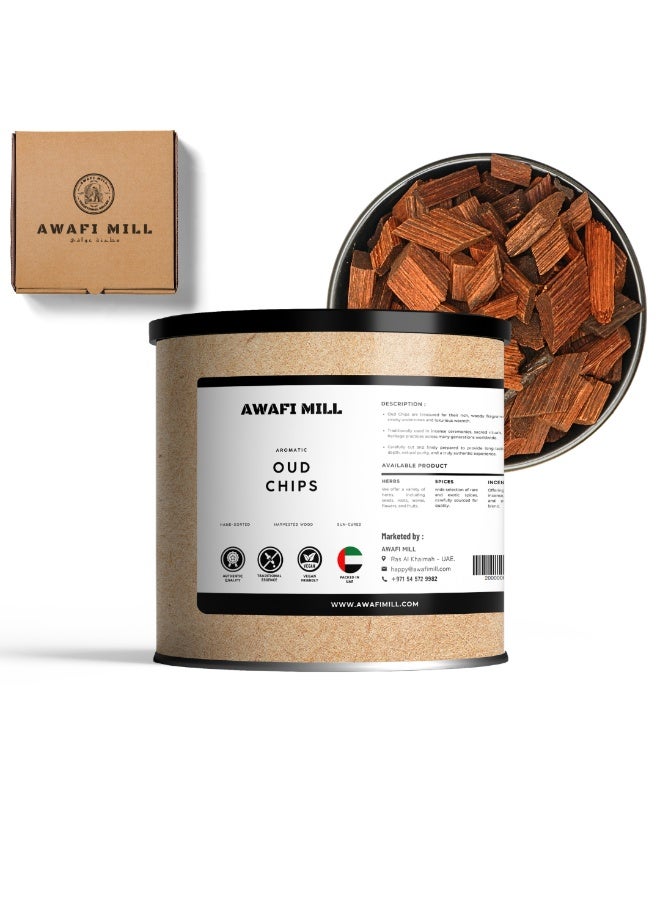 AWAFI MILL Oud Chips (Agarwood) 100g (3.5 Oz) | Aquilaria/Gyrinops Incense Wood for Charcoal & Bakhoor Burners - Image 1