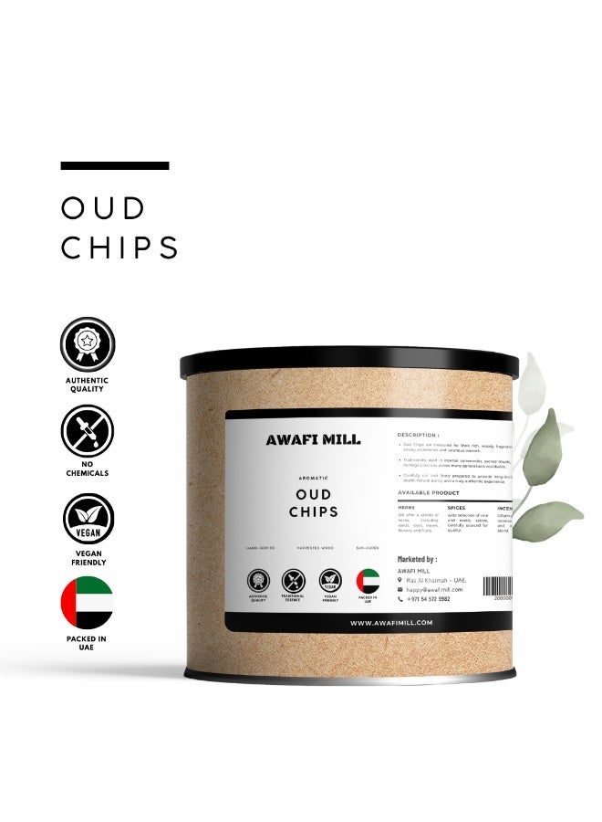 AWAFI MILL Oud Chips (Agarwood) 100g (3.5 Oz) | Aquilaria/Gyrinops Incense Wood for Charcoal & Bakhoor Burners - Image 2