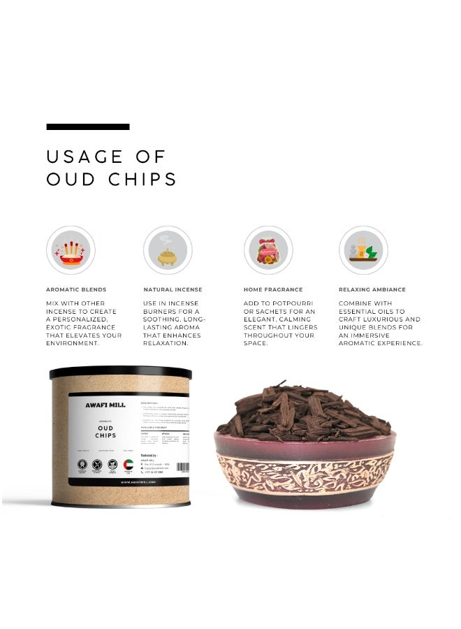 AWAFI MILL Oud Chips (Agarwood) 100g (3.5 Oz) | Aquilaria/Gyrinops Incense Wood for Charcoal & Bakhoor Burners - Image 3