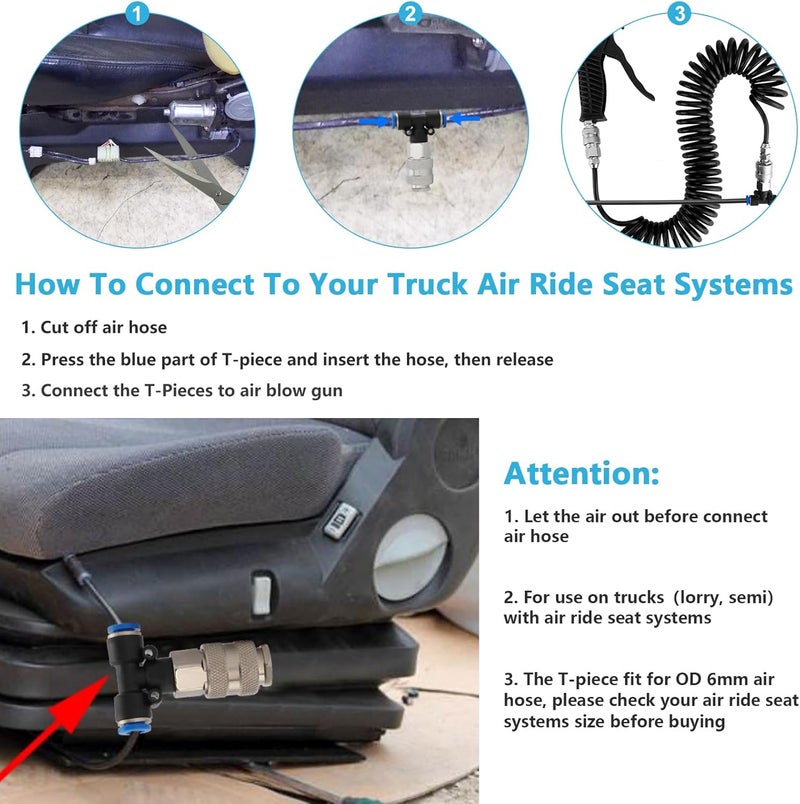 Fippy Truck Air Duster Gun with 5 Metre Recoil Air Hose, Air Seat Blow Dust Gun Heavy Duty Air Gun Cleaning Kit for Truck Semi Trailers - Image 5