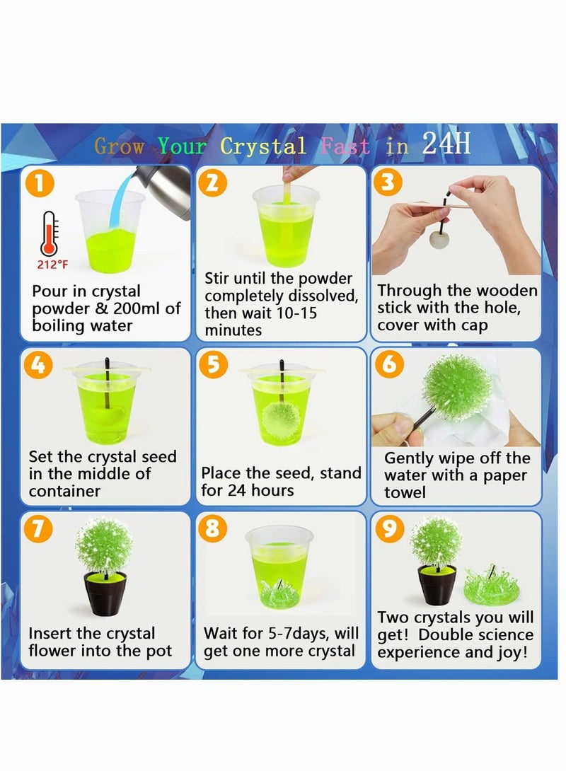 SYOSI Crystal Growing Kit for Kids, Science Kits for Kids Ages 8-12, 4pcs Grow Crystal Science Experiments Toys, DIY Projects Learning and Education Toys Gifts for Girls and Boys - Image 3