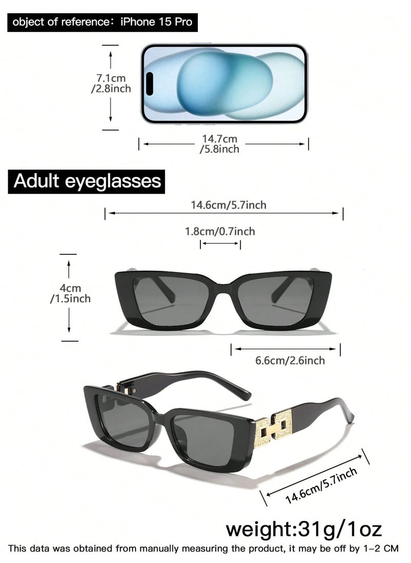 شي إن Women's Light Luxury Elegant Rectangle Fashion Eyewear  - Image 3