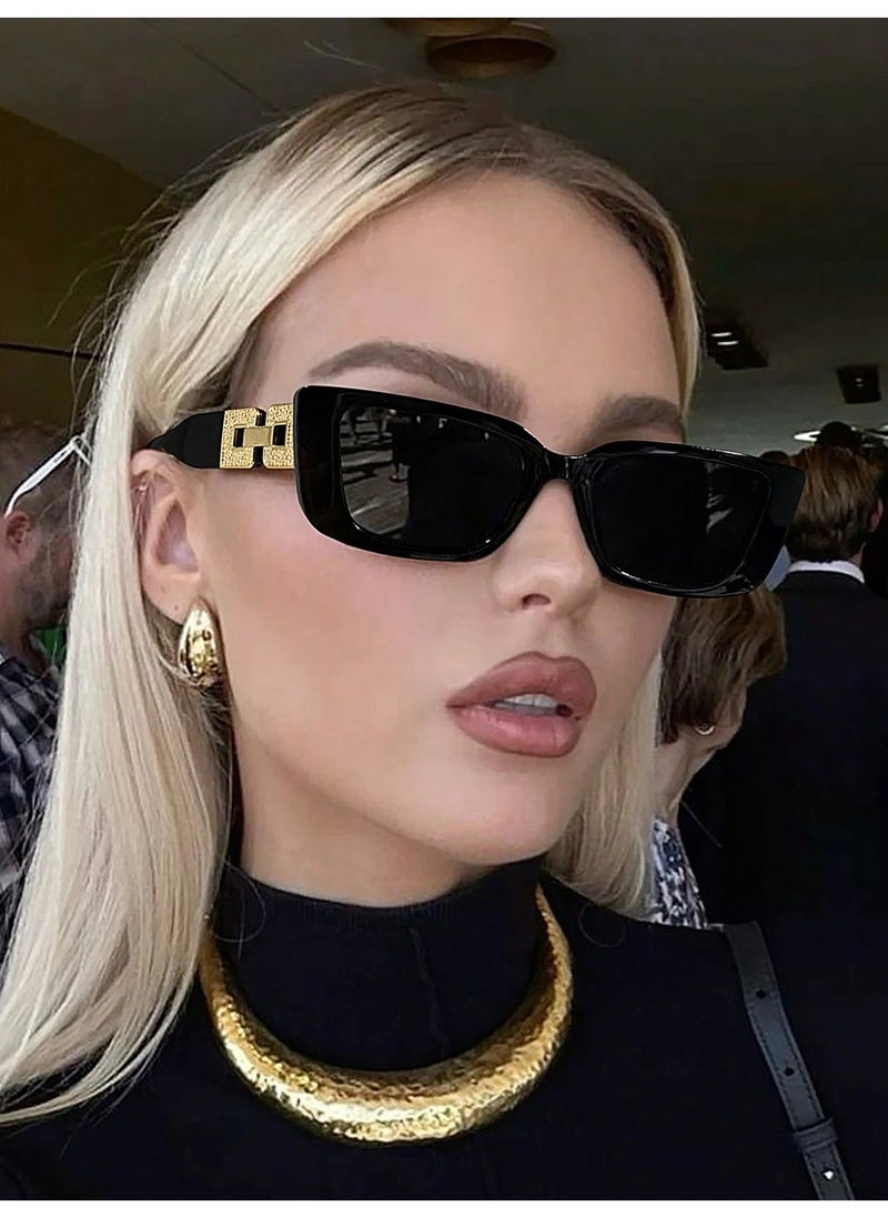 شي إن Women's Light Luxury Elegant Rectangle Fashion Eyewear  - Image 4