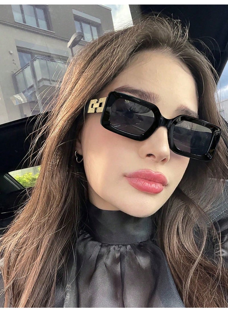 شي إن Women's Light Luxury Elegant Rectangle Fashion Eyewear  - Image 2