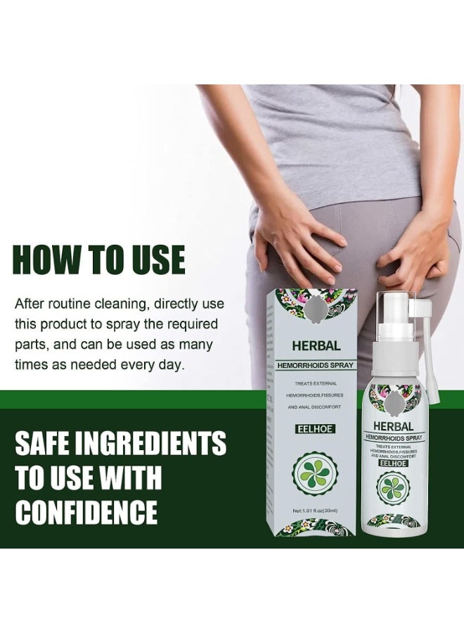 EELHOE Herbal Piles Relief Spray with Natural Extracts, Designed to Ease Itching, Burning and Swelling, Supports Comfortable Bowel Movement Recovery, Gentle on Skin and Easy to Carry - Image 4