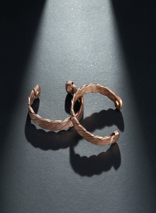ZAICUS Tibetan Copper Bracelets Set of 2 - Adjustable Bangles for Women & Men | Indian Pattern, Meditation Jewelry | Beautiful Yoga Copper Collection | Ideal Gift for Him & Her - Image 3