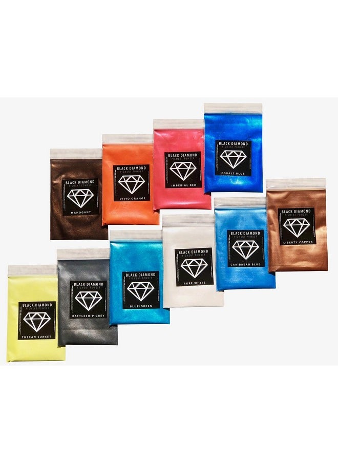 بلاك دايموند بيجمنتس - حزمة متنوعة 1 (10 ألوان) مسحوق ميكا بيور 2Tone Series عبوات صبغات متنوعة (فن ألوان طلاء إيبوكسي) Black Diamond Pigments® - Image 1