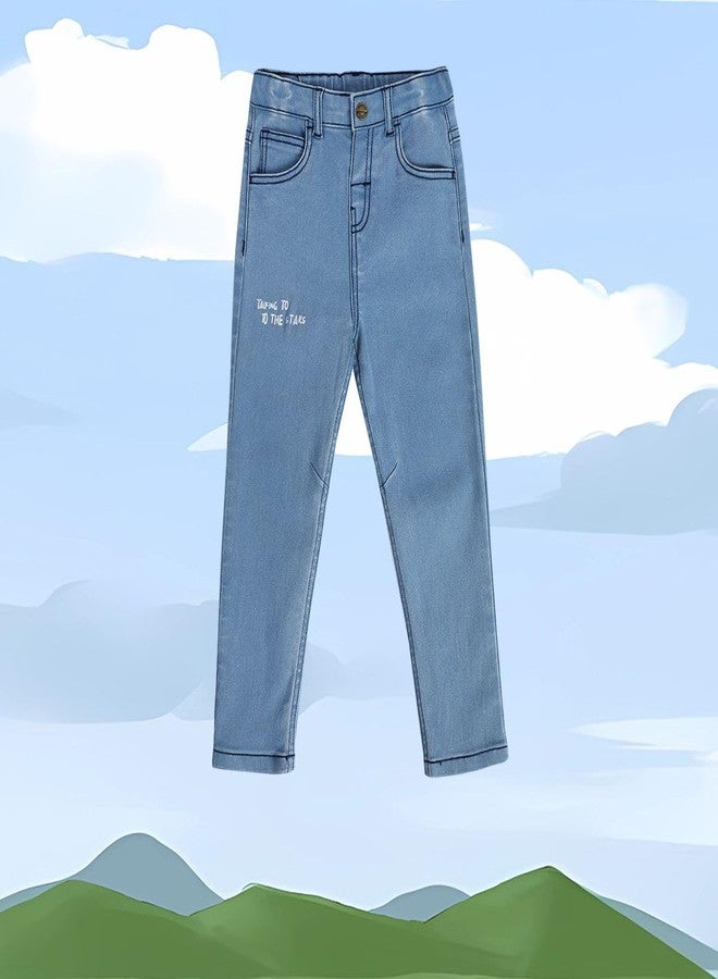 miniklub Boys Full Length Woven Cotton Blue Color Denim Pant (5-6Y) - Image 2