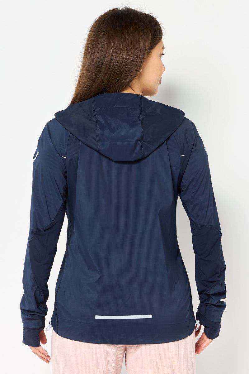 Adidas Women Sportswear Fit Long Sleeve Fast Running Jacket, Navy - Image 3