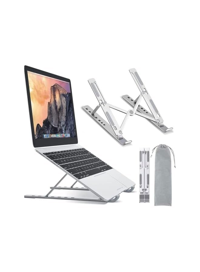 Laptop Stand for Desk, Adjustable Laptop Riser ABS+Silicone Foldable Portable Laptop Holder, Ventilated Cooling Notebook Stand for MacBook Pro Air, Lenovo, Dell, HP, Laptops,Tablet  - Image 1