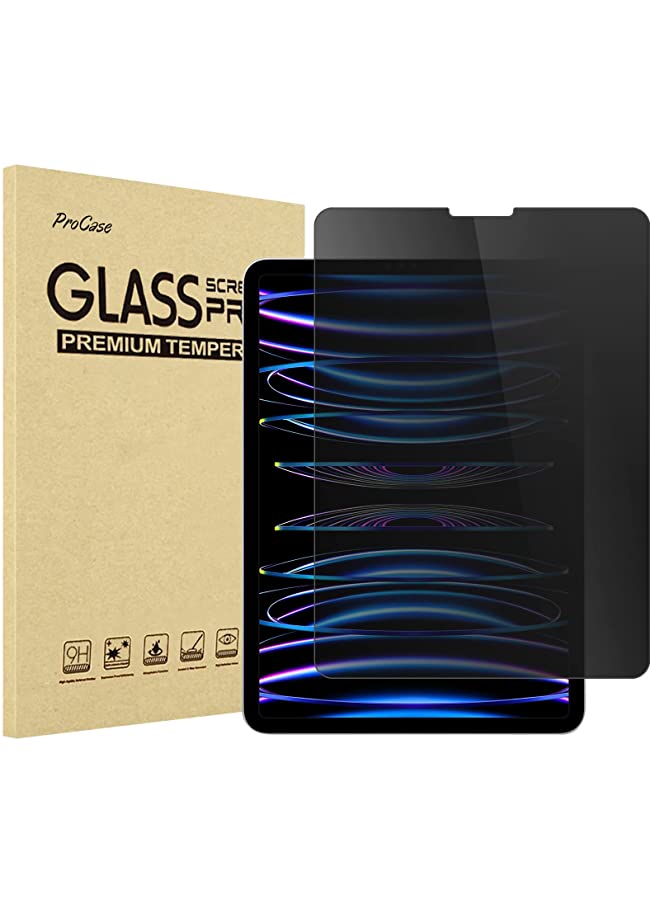 Procases ProCase iPad Pro 11 Inch Privacy Screen Protector 2022 2021 2020 2018, Anti-Spy Tempered Glass Screen Film Guard for Apple iPad Pro 11" 4th 3rd 2nd 1st Generation - Image 1