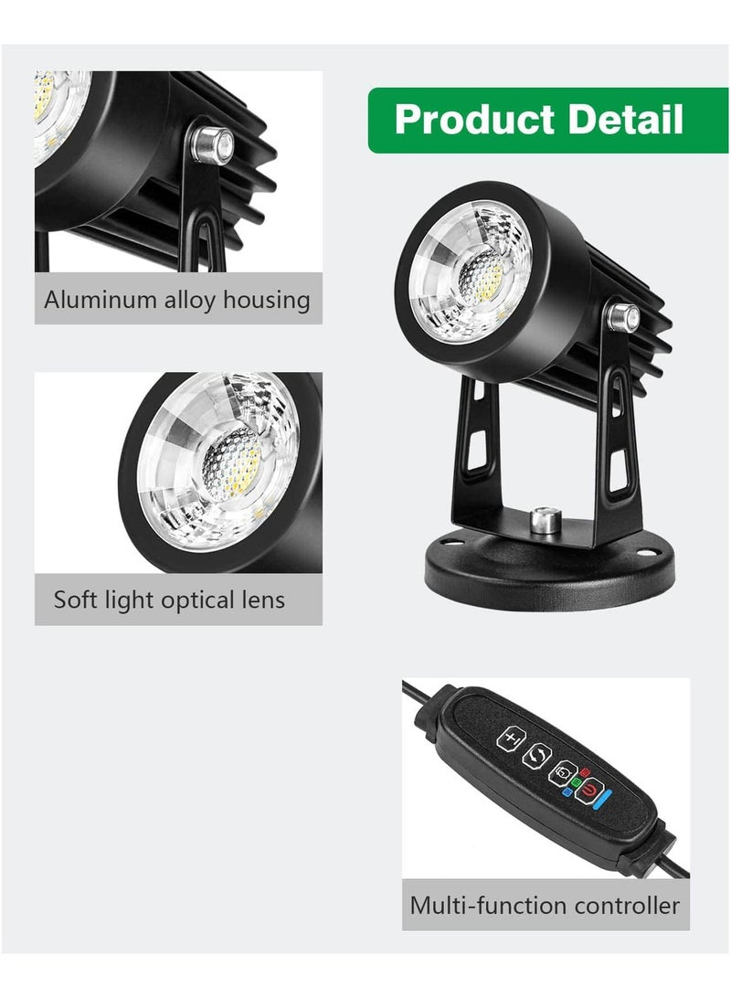 CMGTYYD LED Spot Lights Indoor Uplighting - 3W USB Powered Floor Spot Lights Uplights Indoor Accent Light for Plants with 3 Color Lighting Modes u0026 Auto On/Off Timer Function(3h,6h,9h), (Black) - Image 3