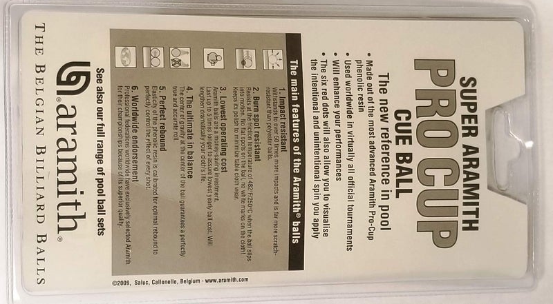 Aramith كرة بلياردو/بول بحجم 2-1/4" وفقًا للمعايير: كرة كيو سوبر برو كاب مع 6 نقاط حمراء - Image 3