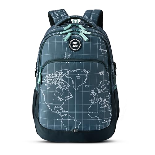 Gear Globe Trotter 4 Compartment Backpack 19"/40L Large Water Resistant School Bag/Casual 4 Compartment Backpack/Daypack/Kids Bag for Boys/Girls (Green-Mint) - Image 1