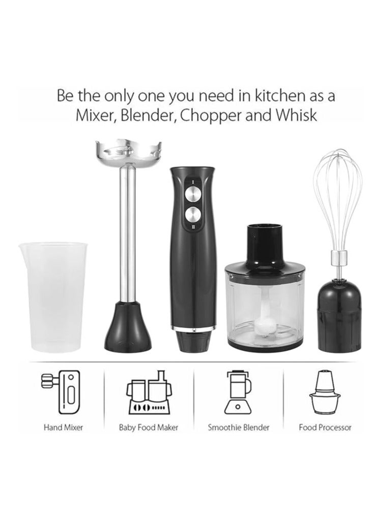 Hand Blender 4-in-1 Immersion Blender Stick Hand Blender 500W Stainless Steel Hand Blender with 2 Speed Control Electric Blenders with 700ml Beaker 500ml Smoothie Baby Food Chopping Bowl - Image 4