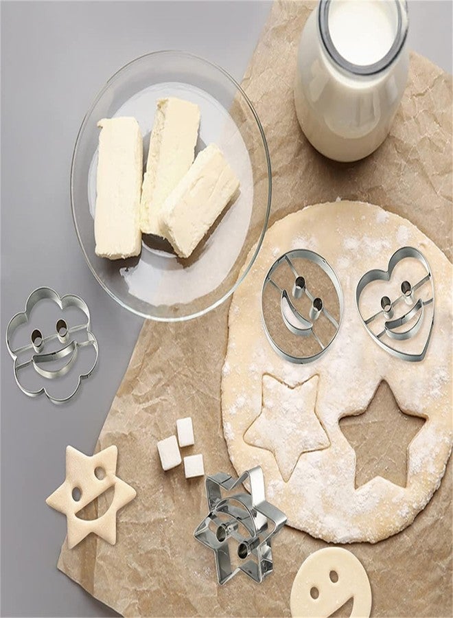 Much Hotter Smiley face stainless steel cookie mold 3D cake mold,4 Pcs Cutters Diy Cookie Cutters Cookie Making Tool Holiday Cookie Cutter Cookie Cutters for Baking Cookie Cutters Metal Cookie Mold Baking Tool - Image 2