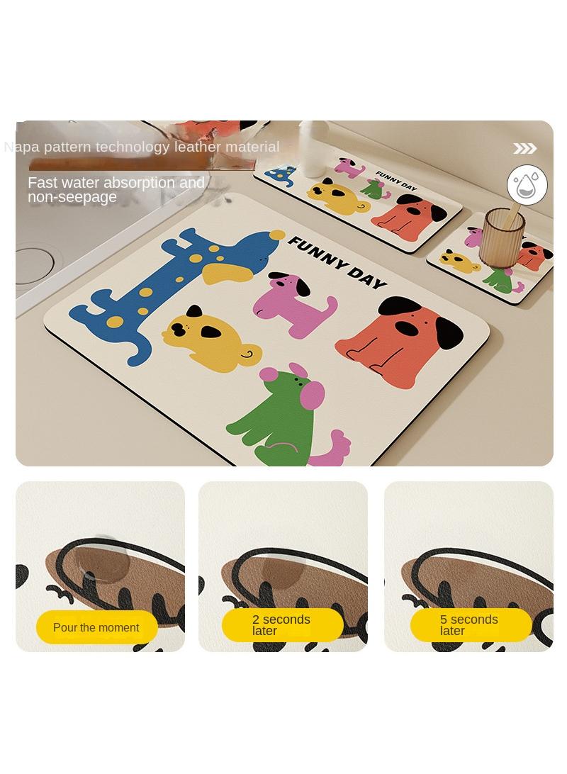 عام مجموعة من 4 الكرتون حوض غسيل المياه ماصة حصيرة الحمام أعلى الجدول صنبور المياه استنزاف حصيرة حوض غسيل بالوعة دياتوم مكافحة سبلاش كوستر - Image 2