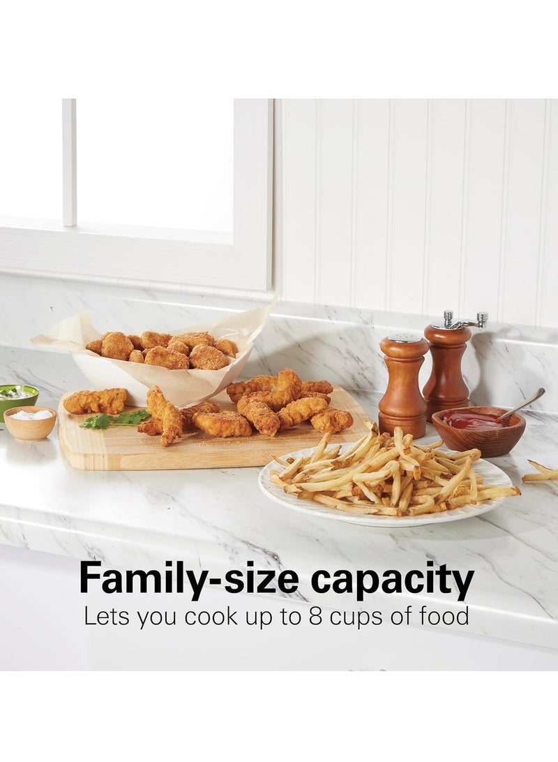 ريفورا مقلاة عميقة من الفولاذ المقاوم للصدأ، خزان زيت قابل للفصل، ترموستات قابل للتعديل، سلة مقلاة حديدية مطلية بالنيكل، قاعدة مضادة للانزلاق | مثالية للبطاطس المقلية وأجنحة الدجاج بقوة 2000 وات وسعة 3 لتر - Image 3