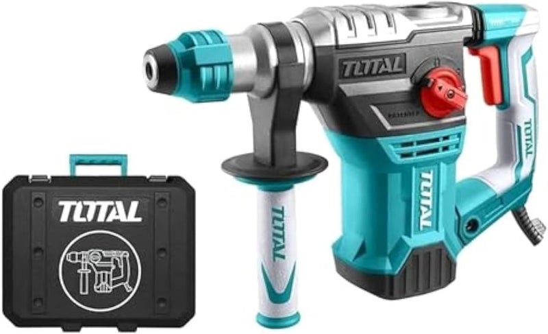 TOTAL Rotary Hammer Drill 1500W With 4 Functions: Drilling, Hammer Drill, Chiseling And Chisel Alignment Th1153236