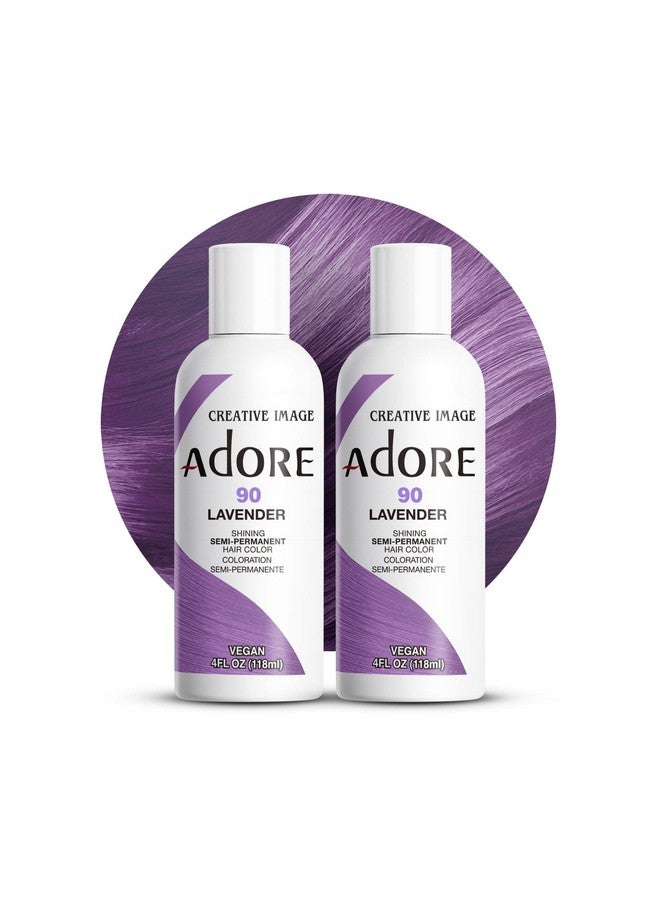 Adore Dore Semi Permanent Hair Color Vegan And Crueltyfree Hair Dye 4 Fl Oz 090 Lavender (Pack Of 2) - Image 1