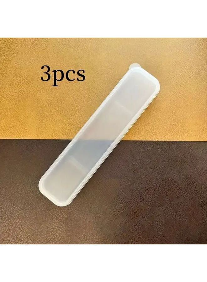 3 قطع حافظة فرشاة مكياج سفر بلاستيكية شفافة محمولة لفرشاة الأسنان وفرش المكياج - Image 1