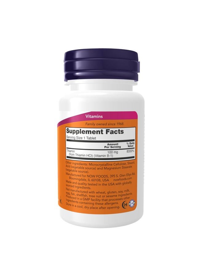 now Foods Vitamin B-1 (Thiamine) 100mg, 100 Tablets (Pack of 2) - Image 2