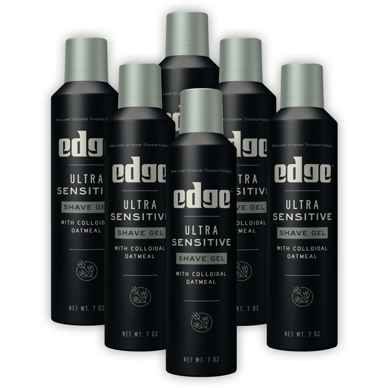 Edge Shaving Gel for Men Ultra Sensitive with Colloidal Oatmeal 6 Pack  Shave Gel For Men That Moisturizes Protects and Soothes To Help Reduce Skin Irritation