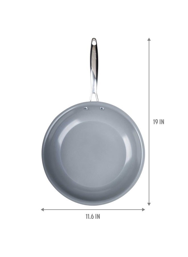 Goodful Non-Stick Fry Pan, Dishwasher Safe, Made Without PFOA, Flat Bottom, 11 Inch, Cream - Image 3