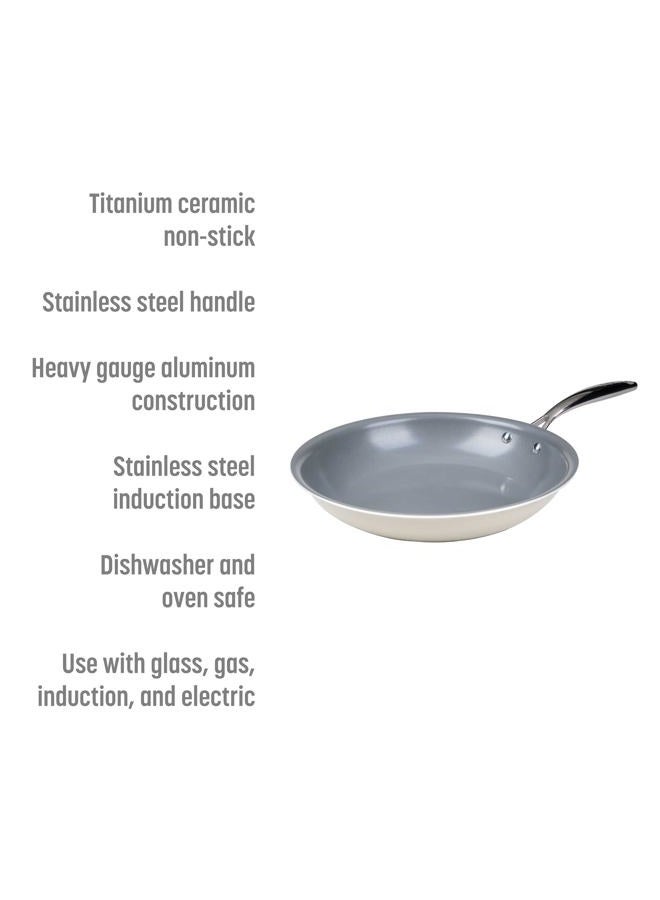 Goodful Non-Stick Fry Pan, Dishwasher Safe, Made Without PFOA, Flat Bottom, 11 Inch, Cream - Image 2