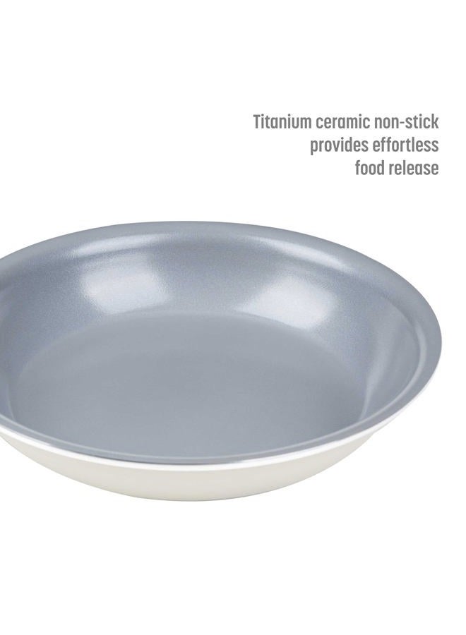 Goodful Non-Stick Fry Pan, Dishwasher Safe, Made Without PFOA, Flat Bottom, 11 Inch, Cream - Image 4