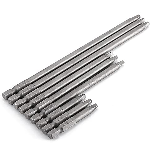 Saipe Set of 9 Pieces Magnetic SQ2 Square Head Screwdriver Bits 1/4 Inch Hex Shank Square Drive Bit Security Electric Screw Driver Drill Bit for Electric Hand Screwdrivers, 50/100/150mm Length - Image 2