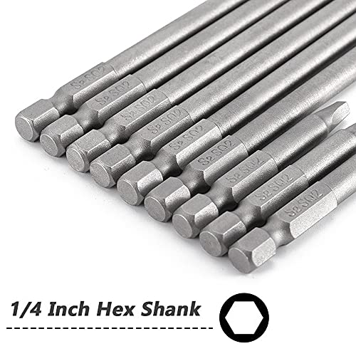 Saipe Set of 9 Pieces Magnetic SQ2 Square Head Screwdriver Bits 1/4 Inch Hex Shank Square Drive Bit Security Electric Screw Driver Drill Bit for Electric Hand Screwdrivers, 50/100/150mm Length - Image 4
