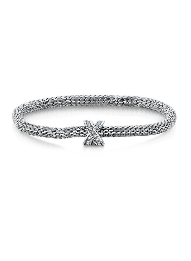 BUCKLEY LONDON - Xo Charm Bracelet Duo - Rhodium Kiss + Rose Barrel - Image 1