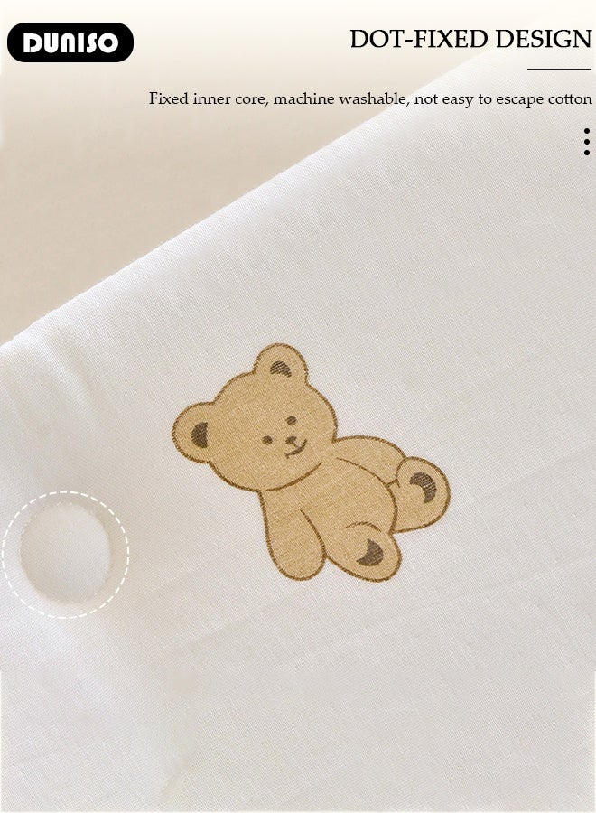 DUNISO حاجز سرير الأطفال، حاجز سرير المهد، بطانة سرير شبكية قابلة للتنفس، غطاء حافة السرير، بطانة سرير قابلة للتنفس للأطفال الذكور والإناث، غطاء حافة سرير الأطفال، واقي حافة سرير مبطن لأسطح الجوانب والأمام - Image 5