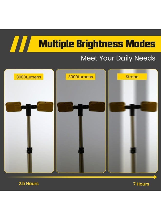 Rechargeable Cordless LED Work Light with Stand 8000 Lumen Portable LED Portable Job Site Lighting Dimmable Led Work Light for indoor/outdoor Lighting - Image 2