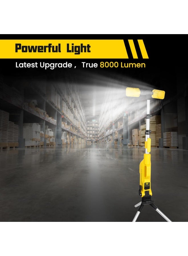 Rechargeable Cordless LED Work Light with Stand 8000 Lumen Portable LED Portable Job Site Lighting Dimmable Led Work Light for indoor/outdoor Lighting - Image 3